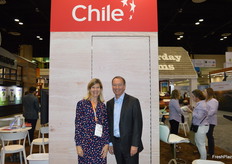 Karen Brux and Ivan Marambio Castano with Fresh Fruits from Chile. 